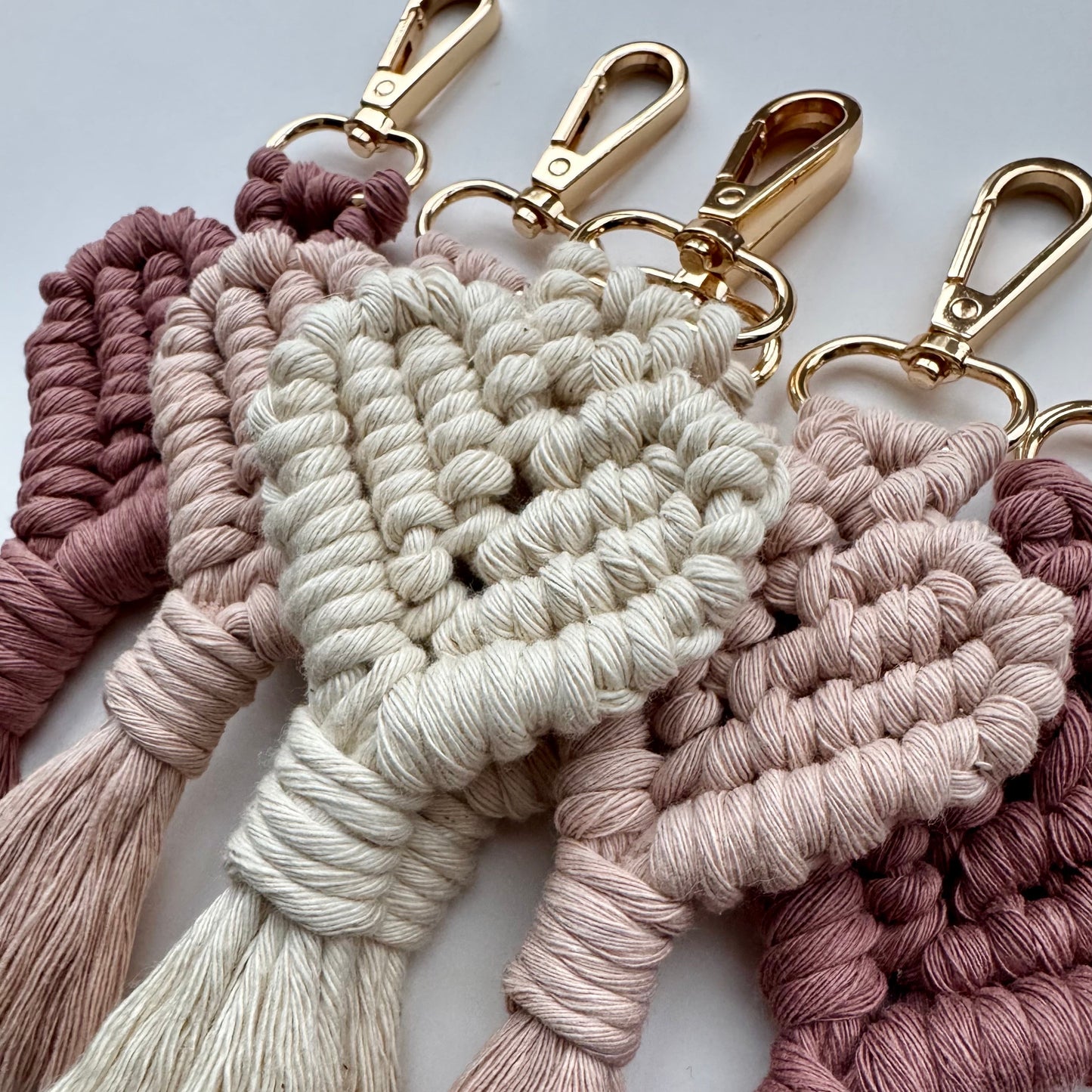 Knotta Designs Macramé  - Heart Keychain