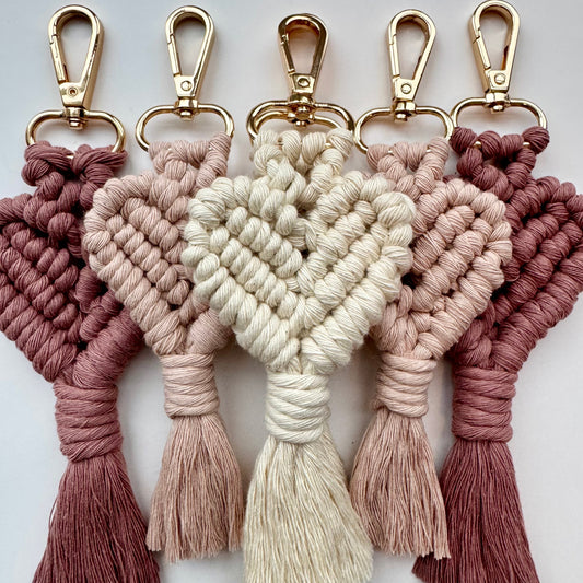 Knotta Designs Macramé  - Heart Keychain