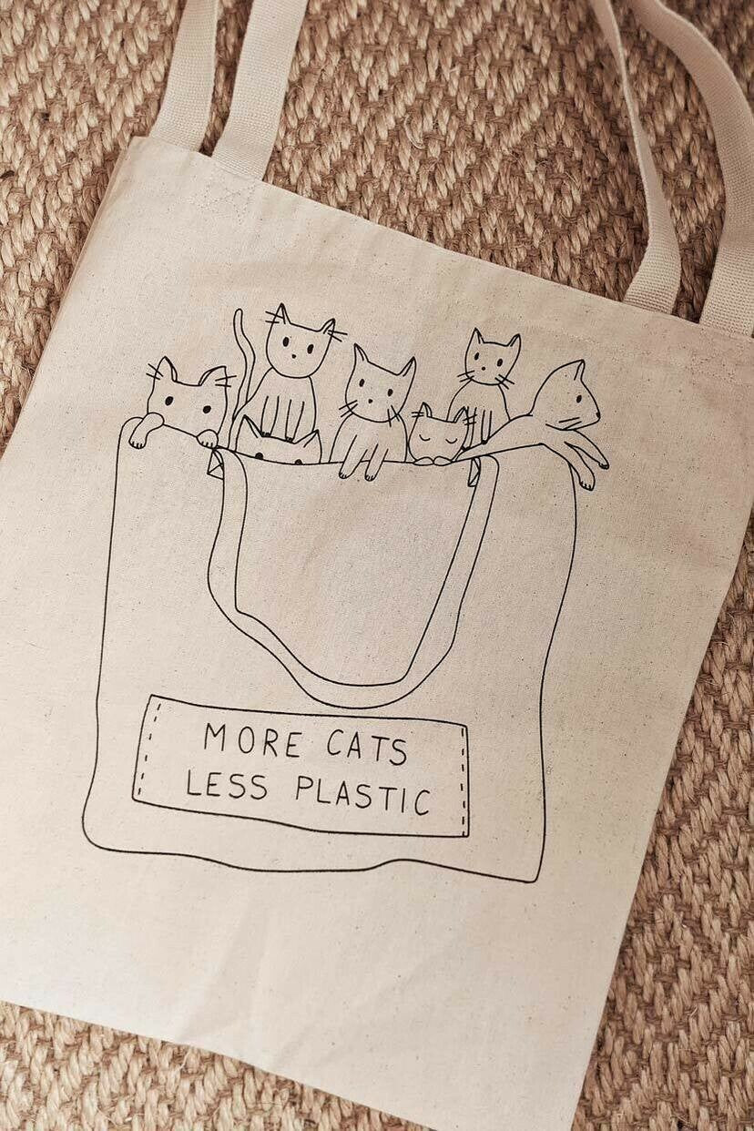 Mimi And August Tote - More Cats Less Plastic