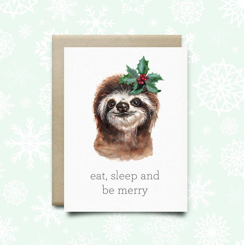 Wild Canary Holiday Sloth Card