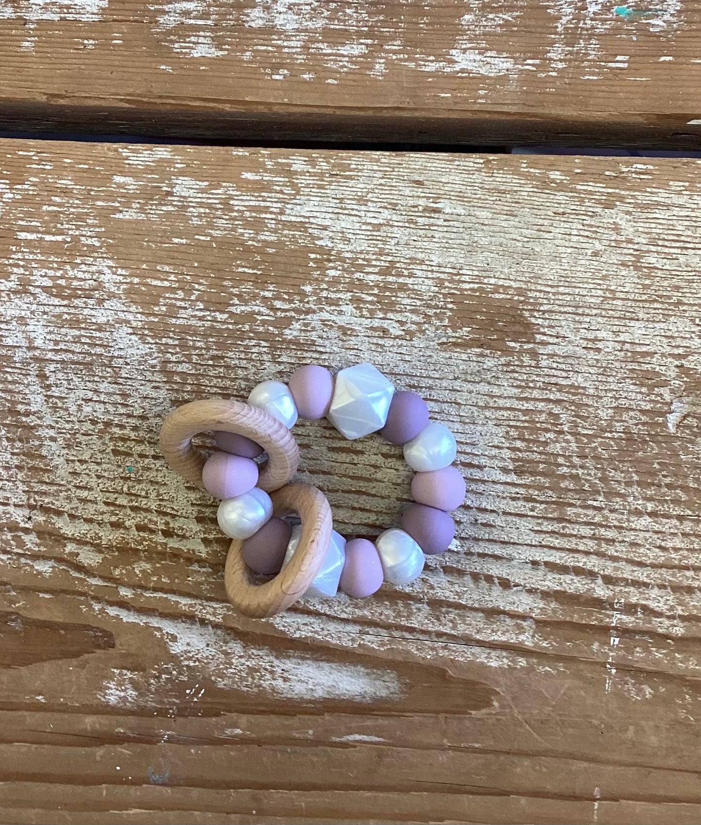 Tailored tots silicone teething ring with wood